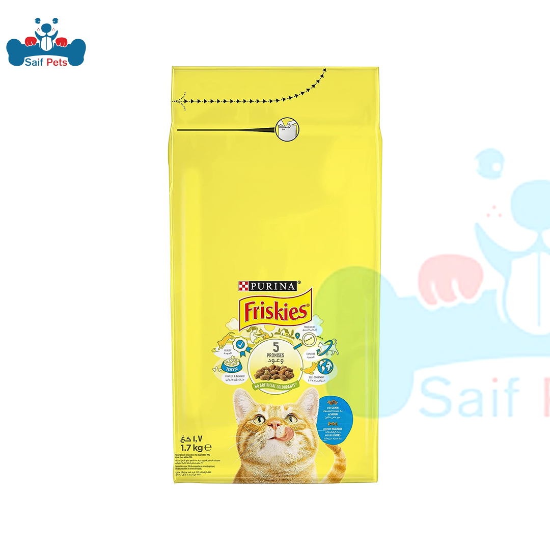 purina Friskies with Salmon and with Vegetables Dry Cat Food (1.7kg)